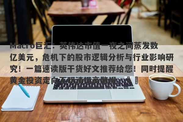 Macro巨汇：英伟达市值一夜之间蒸发数亿美元，危机下的股市逻辑分析与行业影响研究！一篇速读版干货好文推荐给您！同时提醒黄金投资走向不明请提高警惕。​​